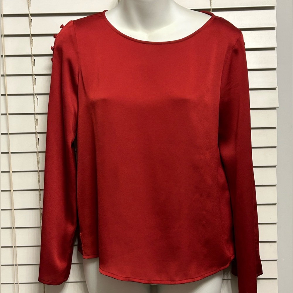 Vince Camuto Long Sleeve Red Top XXS